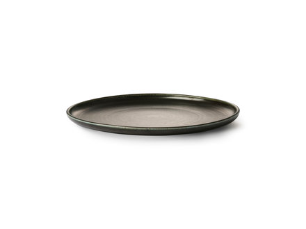 HK living Chef ceramics dinner plate rustic black