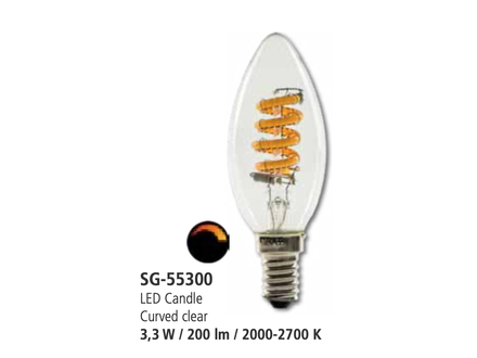 Segula LED Candle curved clear E14 3.3W 200lm 2000-2700K Segula LED Candle curved clear E14 3.3W 200lm 2000-2700K