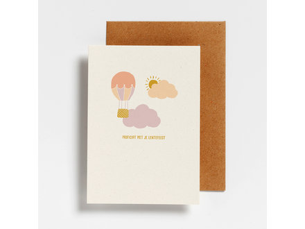 Hello August Wenskaart proficiat met je lentefeest luchtballon