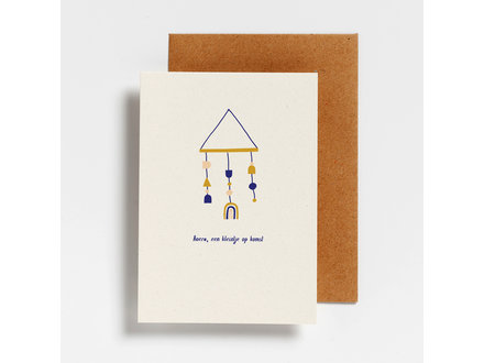 Hello August Wenskaart hoera een kleintje op komst