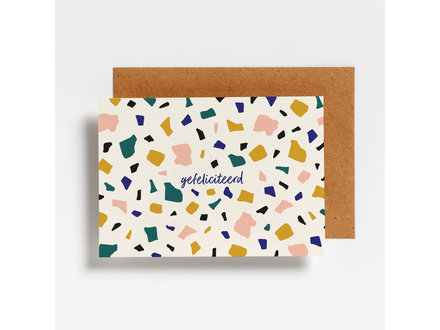 Hello August Wenskaart gefeliciteerd marble