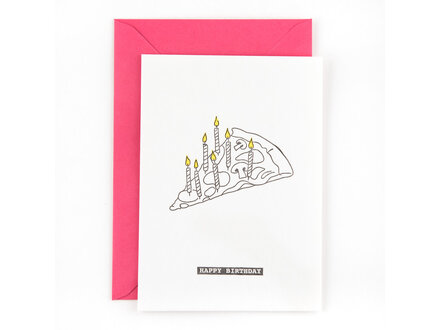 Studio Flash Wenskaart 'pizza birthday candles'