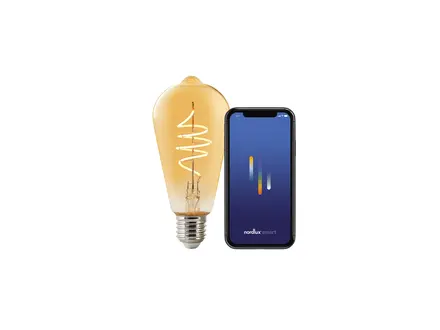 Nordlux Smart Smart E27 ST64 Deco 2200 Kelvin 380 Lumen Light Bulb Amber