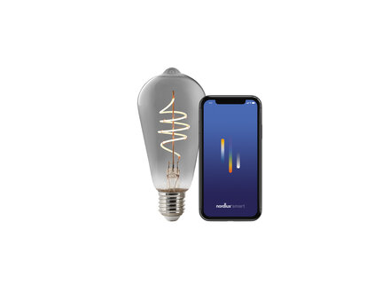 Nordlux Smart Smart E27 ST64 1800 Kelvin 100 Lumen Light Bulb Smoked