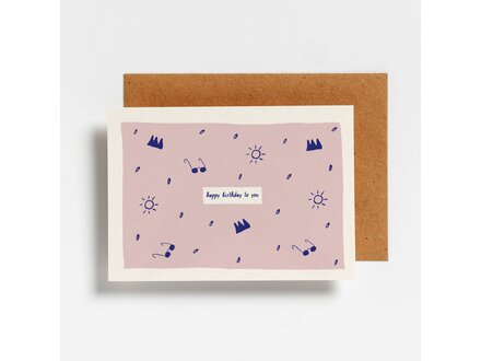 Hello August Wenskaart Happy birthday to you pattern