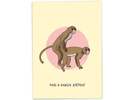 Kaart Blanche Wenskaart ' Banging b-day '