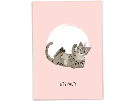 Kaart Blanche Wenskaart ' Pawty '