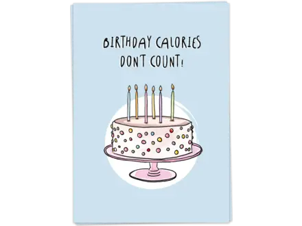 Kaart Blanche Wenskaart ' Birthday calories '