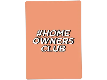 Kaart Blanche Wenskaart ' #Homeownersclub '