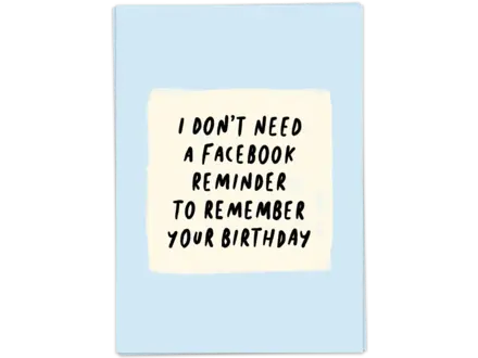 Kaart Blanche Wenskaart ' Facebook birthday '