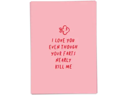 Kaart Blanche Wenskaart ' Killing farts '