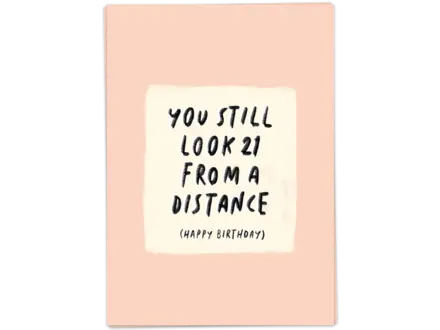 Kaart Blanche Wenskaart ' 21 distance '