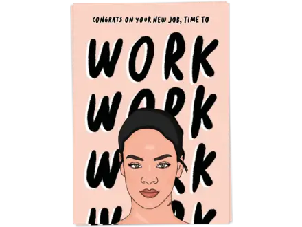 Kaart Blanche Wenskaart ' Work '