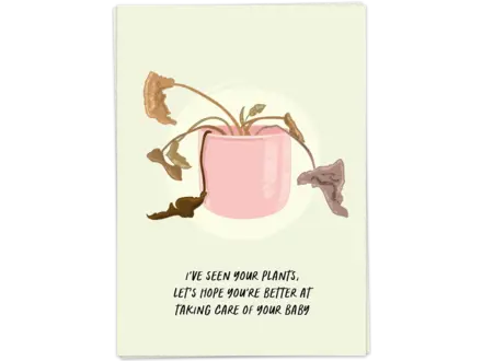 Kaart Blanche Wenskaart ' Baby care '