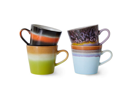 HK living 70s ceramics : cappuccino mugs, solid ( set of 4 ) HK living 70s ceramics : cappuccino mugs, solid ( set of 4 )