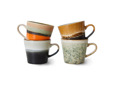 HK living 70s ceramics : cappucino mugs, verve ( set off 4 )