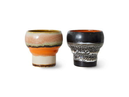HK living 70s ceramics lungo mugs, Basalt ( set van 2 ) HK living 70s ceramics lungo mugs, Basalt ( set van 2 )