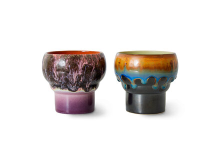 HK living 70s ceramics :  lungo mugs, merge ( set van 2 )