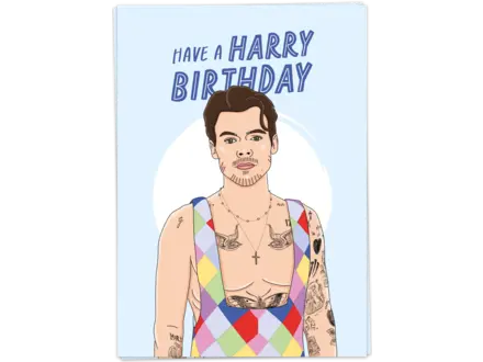 Kaart Blanche Wenskaart ' Harry birthday '