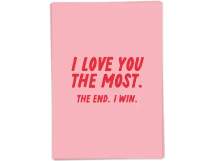 Kaart Blanche Wenskaart ' Love you the most '