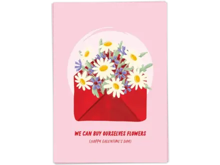 Kaart Blanche Wenskaart ' Buy flowers '