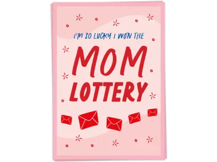 Kaart Blanche Wenskaart ' Mom lottery '