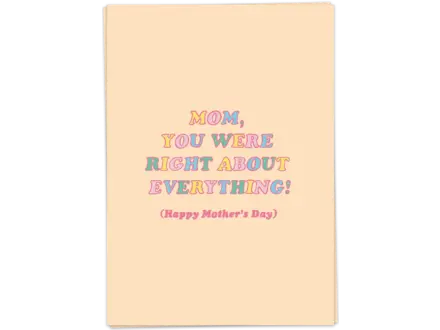 Kaart Blanche Wenskaart ' Right about everything '