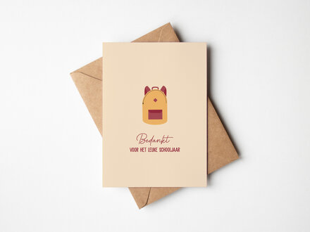 Buro allure Wenskaart bedankt voor het leuke schooljaar
