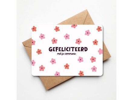 Buro allure Wenskaart communie bloem