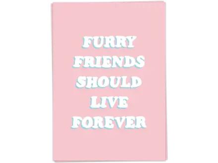 Kaart Blanche Wenskaart ' Furry friends '