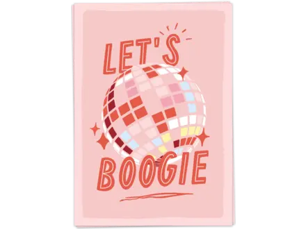 Kaart Blanche Wenskaart ' Let's boogie '