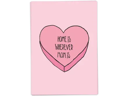 Kaart Blanche Wenskaart ' Mom home '