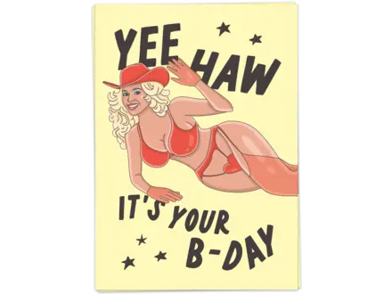 Kaart Blanche Wenskaart ' Yeehaw birthday '