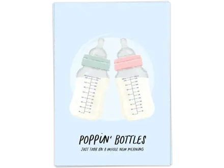 Kaart Blanche Wenskaart " Popping bottles "