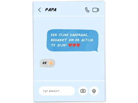 Kaart Blanche Wenskaart ' Happy father's day txt nederlands '