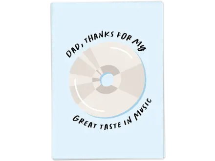 Kaart Blanche Wenskaart " dad music taste "
