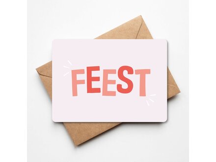 Buro allure Wenskaart Feest! rood