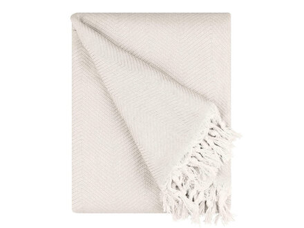 Bohoria Deken/Sprei beige met franjes 170x230cm