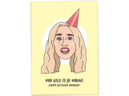 Kaart Blanche Wenskaart " Used to be young "
