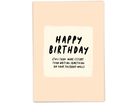 Kaart Blanche Wenskaart " more effort "