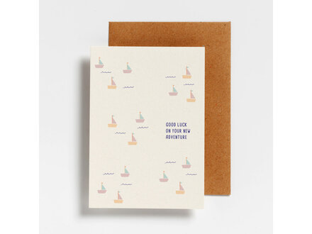 Hello August Wenskaart - Good luck on your new adventure