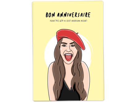 Kaart Blanche Wenskaart ' Bon anniversaire  '