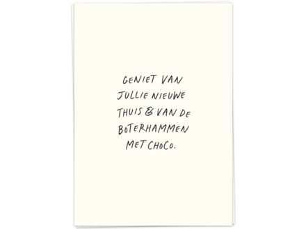 Kaart Blanche Wenskaart ' Boterhammen met choco '