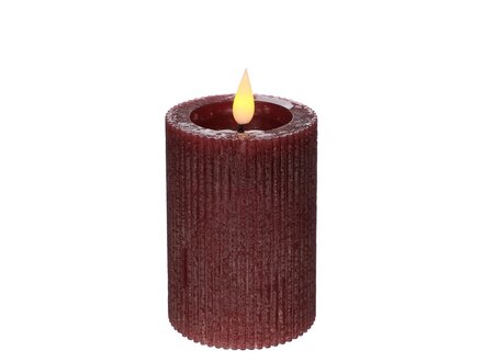 Jensliving LED - Pilaarkaars bordeaux groot