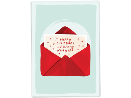 Kaart Blanche Kerstkaart ' Merry christmas '