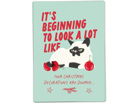 Kaart Blanche Kerstkaart ' Decorations doomed '