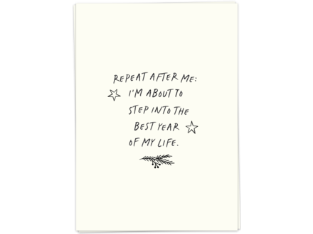 Kaart Blanche Wenskaart ' Repeat after me NY '