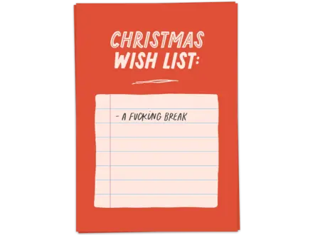 Kaart Blanche Wenskaart ' wish list '