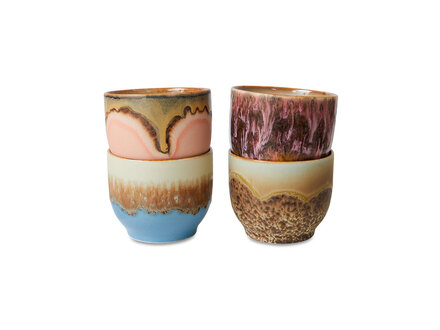 HK living 70s ceramics: café cups, lagoon ( set of 4 )