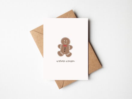 Buro allure Kerstkaart - Warme wensen gingerbread